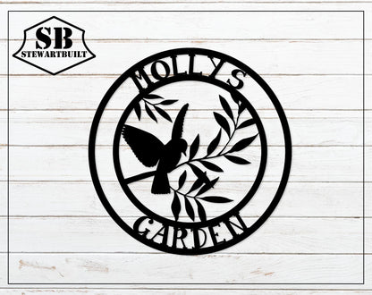 Garden Metal Sign - Bird Branch - Garden Steel Sign - Metal Art - SQ100