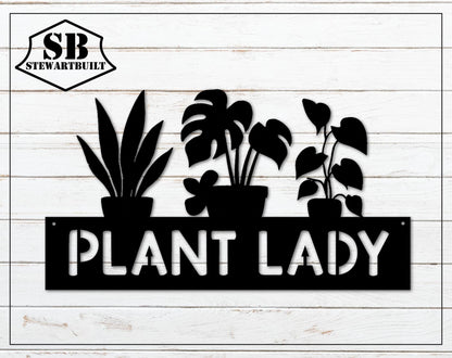 Houseplant Lovers Steel Sign - PLANT LADY - Personalized Wall Sign - Metal Art - OV18-36