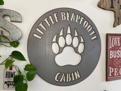 METAL BEAR Claw - Paw Sign - Personalized Steel Sign - Wall Art - SQ100