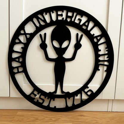 ALIEN Steel Sign - OUTER SPACE - Personalized Home/Business Metal Art - SQ100